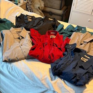 Express Men's 1MX Dress Shirts - Red, Blue, Green, Black, Gray LARGE